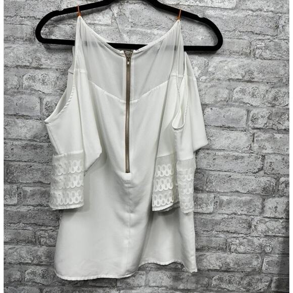 Sachin + Babi for Ankasa White Off Shoulder Short Sleeve Lightweight Blouse Sz 4 - Picture 2 of 6
